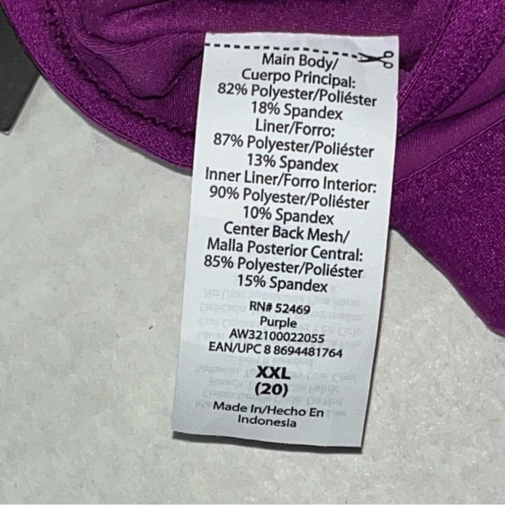 Athletic‎ Works Women’s Racerback Purple Sports Bra - Picture 3 of 9